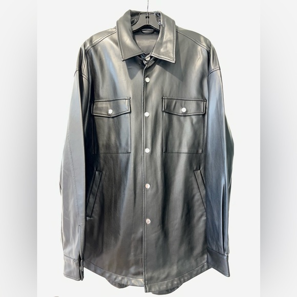 ZARA Faux Leather Overshirt - Picture 5 of 8